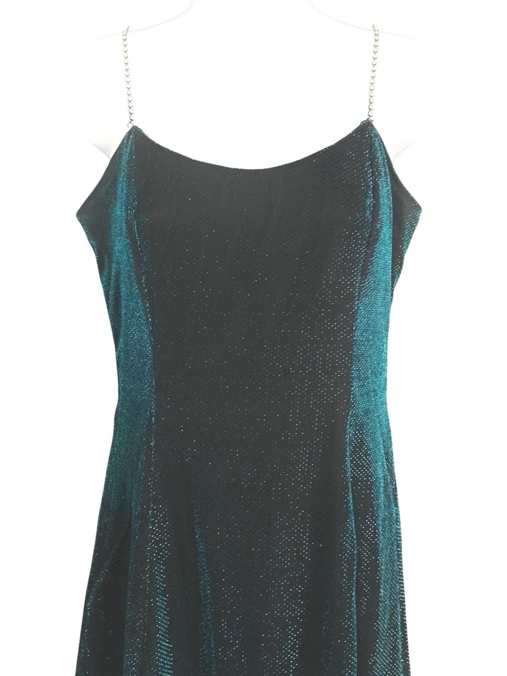 Scott / Jessica McClintock Vintage Metallic & Rhinestone Designer Dress Size 10 - Picture 8 of 12